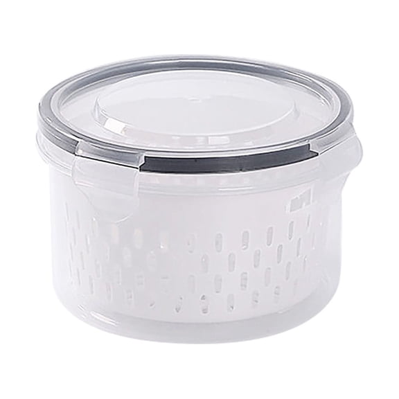 XKHZJL Fruit Containers for Fridge - Leakproof Food Storage Containers with Removable Colander - Storage Containers with Lids, Organizer Bins for Salad Berry Lettuce Vegetables Meat Keeper Fresh