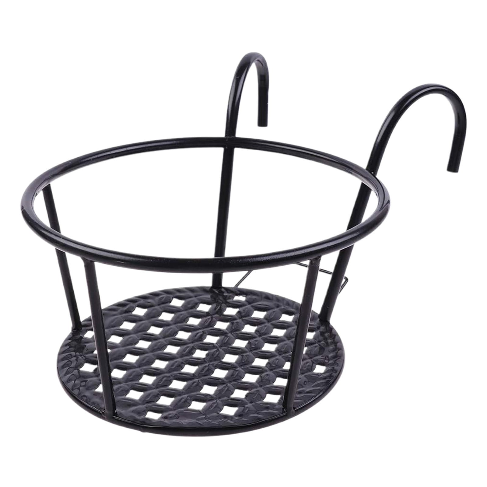 XKHZJL Hanging Planter Shelf Decorative Flower Pot Plant Holder, Iron Hanging Plant Holder Over The Rail Metal Fence Planters, Hanging Bucket Flower Pot Holder for Patio Balcony Outdoor Plants