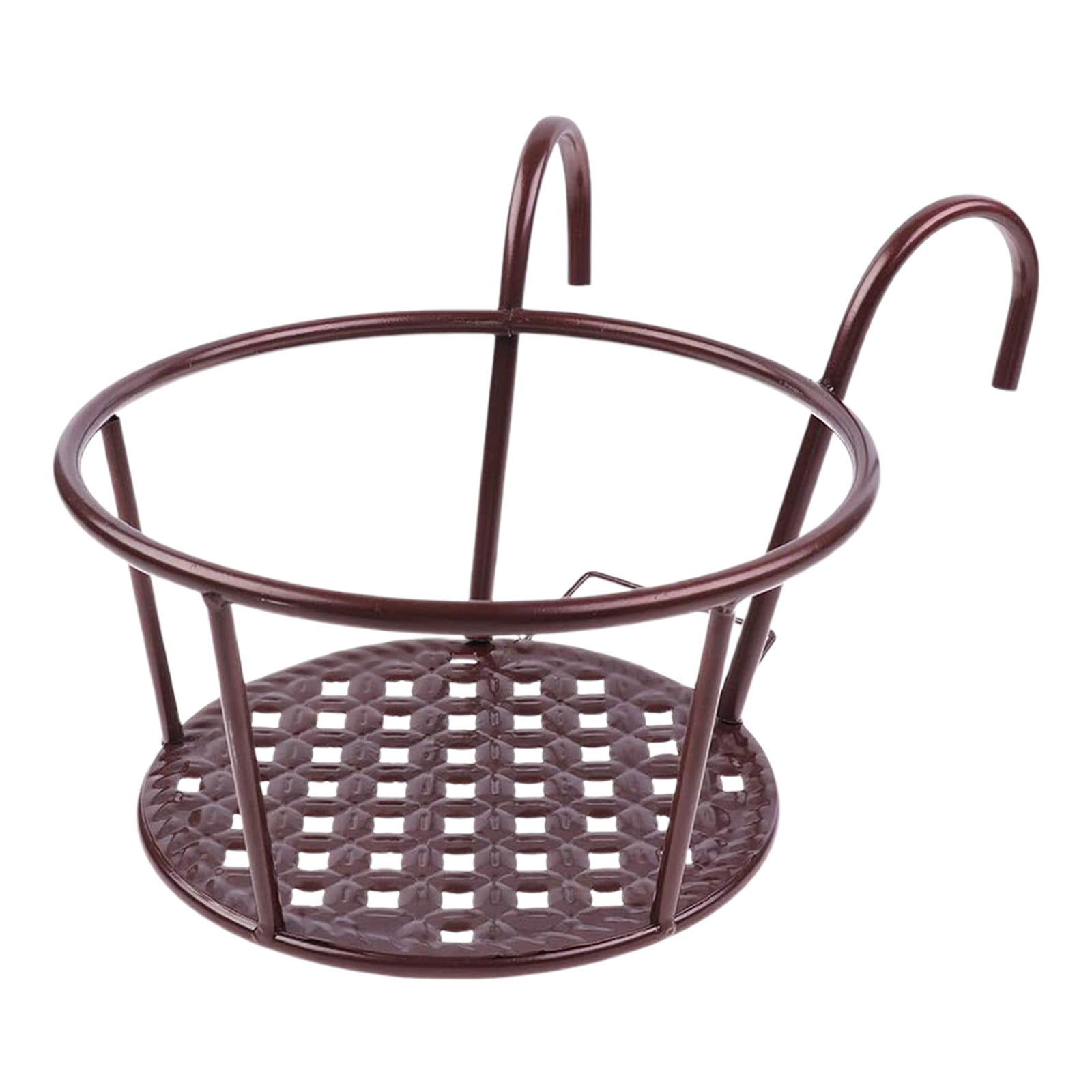 XKHZJL Hanging Planter Shelf Decorative Flower Pot Plant Holder, Iron Hanging Plant Holder Over The Rail Metal Fence Planters, Hanging Bucket Flower Pot Holder for Patio Balcony Outdoor Plants