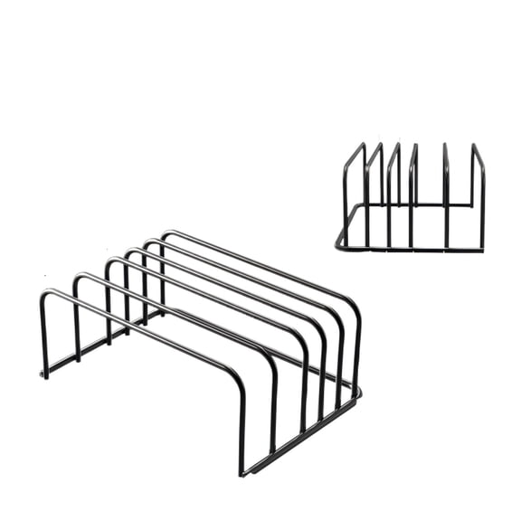 XKHZJL Kitchen Cabinet Organizer, Steel Cookware Holder, Divided Holder for Skillets Baking Tray and Chopping Board Rack - Baking Pan Holder Storage