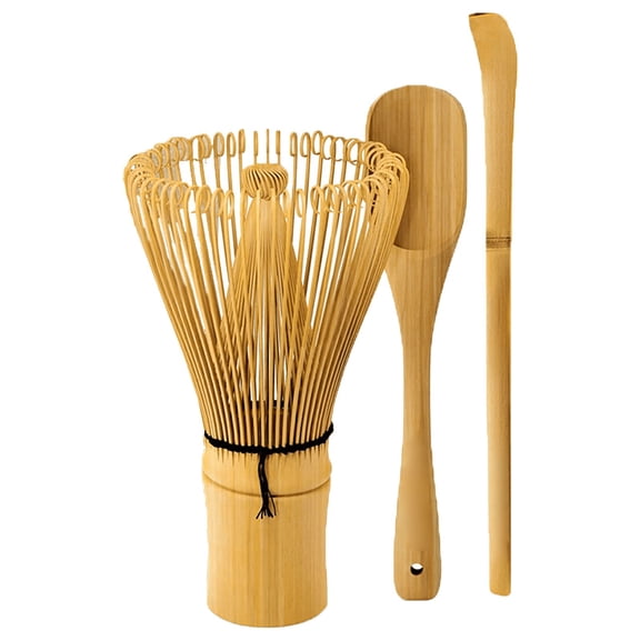 XKHZJL Matcha Whisk Set - Traditional Scoop, Tea Spoon, The Perfect Sets to Prepare a Traditional Cup of Japanese Tea, Handmade from 100% Natural Bamboo