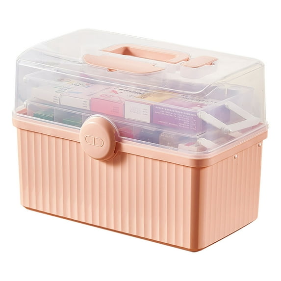 XKHZJL Multilayer Plastic Portable Storage Box, Multipurpose Organizer and Storage Case for Art Craft and Cosmetic, Portable Handled Storage Box for Home, School, Office