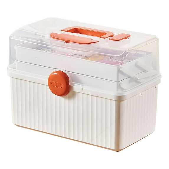 XKHZJL Multilayer Plastic Portable Storage Box, Multipurpose Organizer and Storage Case for Art Craft and Cosmetic, Portable Handled Storage Box for Home, School, Office