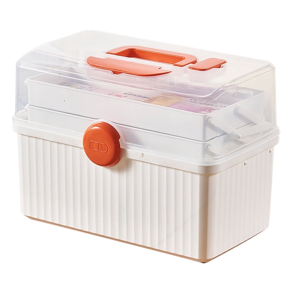 XKHZJL Multilayer Plastic Portable Storage Box, Multipurpose Organizer and Storage Case for Art Craft and Cosmetic, Portable Handled Storage Box for Home, School, Office