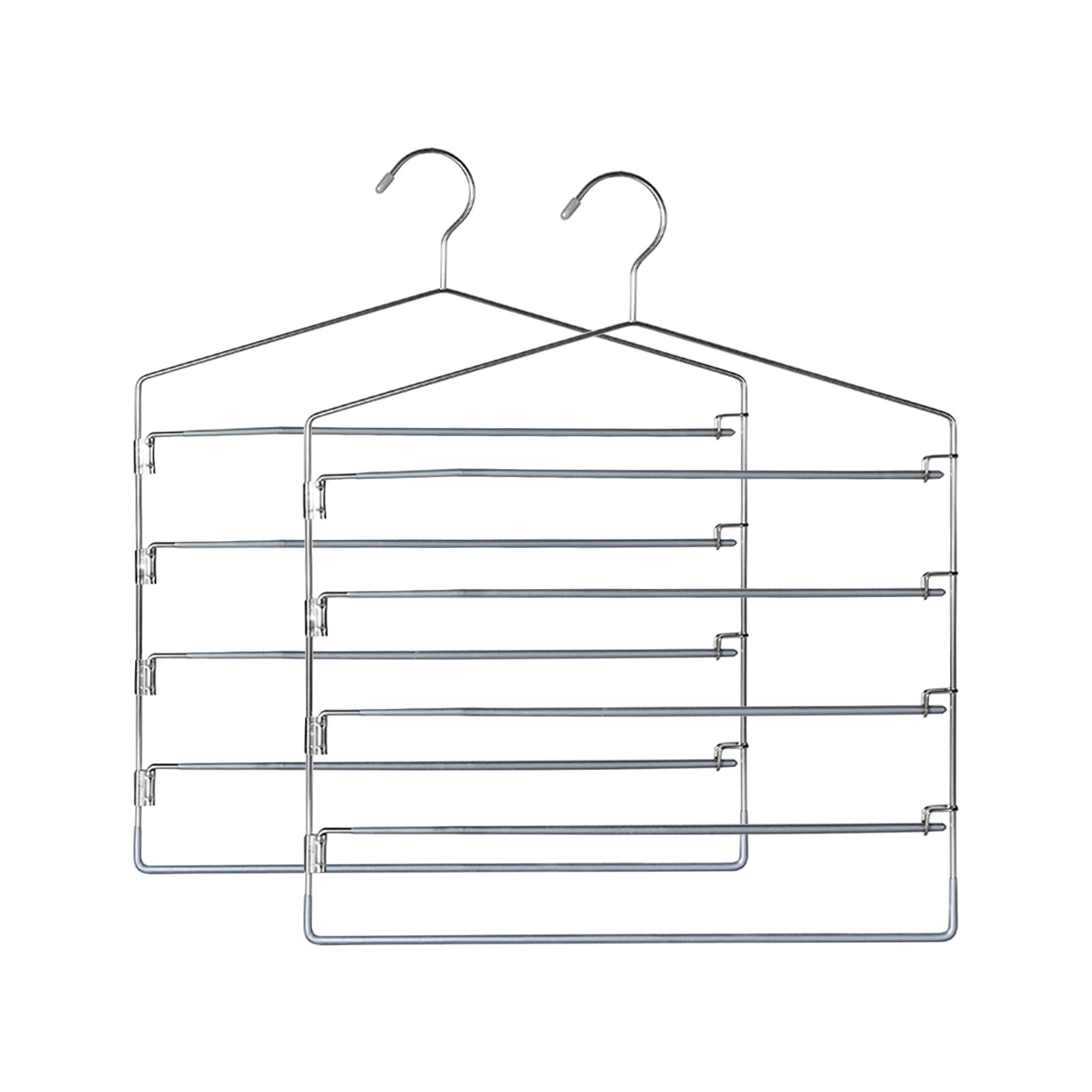 XKHZJL Pants Hangers Non Slip, Space Saving Hangers Multi-Layer Swing Arm Pants Hanger Stainless Steel Space Saver Hanger Closet Storage Organizer for Jeans Trouser Slacks Clothes