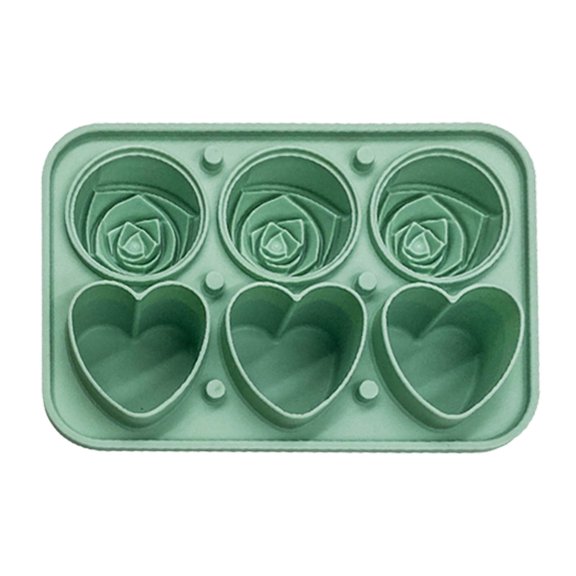 XKHZJL Rose & Heart Shaped Ice Cube Tray, Silicone Ice Cube Tray, Rose Ice Cube Mold Ice Ball Maker Mold Ice Tray for Cocktails Whiskey Chilled Drinks