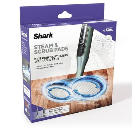 Shark - Steam & Scrub Dirt Grip Soft Scrub & Dusting Washable Pads XKITP7000D - White/Gray