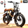 thumbnail image 1 of XKJ Electric Bike for Adults, 750W Peak, 20MPH Electric Bike,50Mlies, 20" Fat Tire E-Mountain Bikes, 920Wh Removable Battery Ebike, Full Suspension shock, 7-Speed, UL 2849,Dirt ebike, 1 of 12