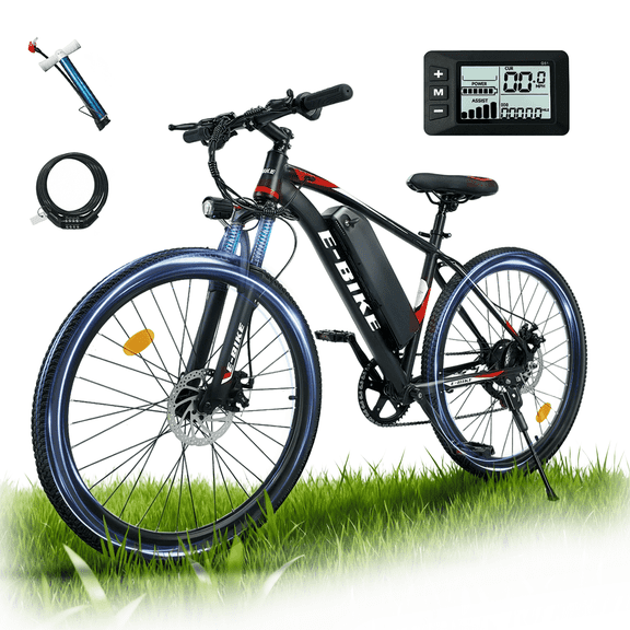 XKJ Electric Bike for Adults,26" Electric Bike,40+ Miles,7-Speed,25Mph Power by 750W(Peak) Motor Mountain Ebike,Full Shock Absorber,Electric Bicycles for Commuting,E-Bike,UL 2849