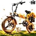 thumbnail image 1 of XKJ Electric Bike for Adults, Ebike, Electric Bicycle with 576WH Battery,14" Folding Ebike, 20MPH,20+ Miles(MAX),500W Motor,Multi-Shock Absorption,Commuting Mini E Bikes with Baskets,UL2849, 1 of 10