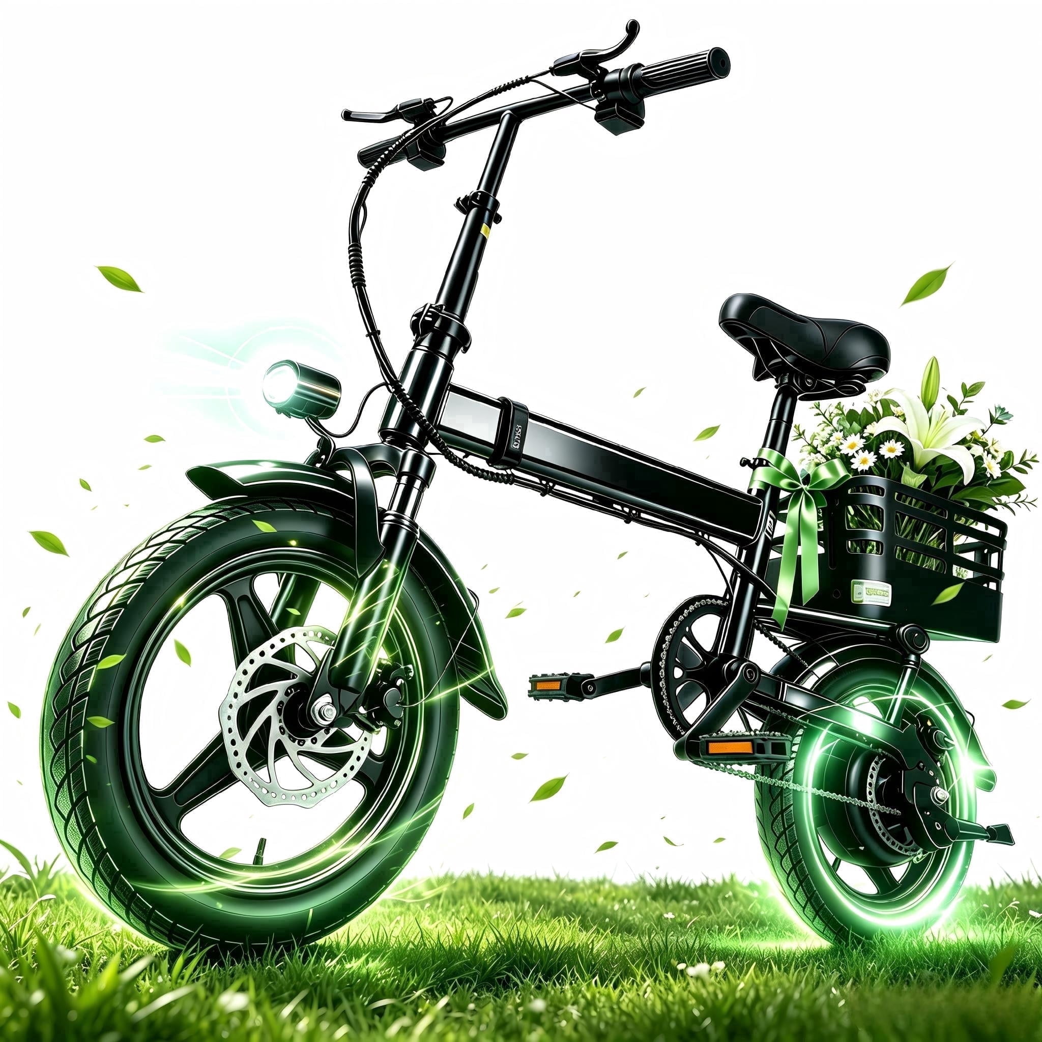 XKJ Electric Bike for Adults, Ebike, Electric Bicycle with 48V 12AH Removable Battery,14" Folding Ebike, 20MPH,20+ Miles(MAX),500W High Motor,Multi-Shock Absorption,Commuting Mini E Bikes,UL2849