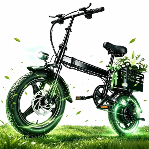 XKJ Electric Bike for Adults, Ebike, Electric Bicycle with 48V 12AH Removable Battery,14" Folding Ebike, 20MPH,20+ Miles(MAX),500W High Motor,Multi-Shock Absorption,Commuting Mini E Bikes,UL2849