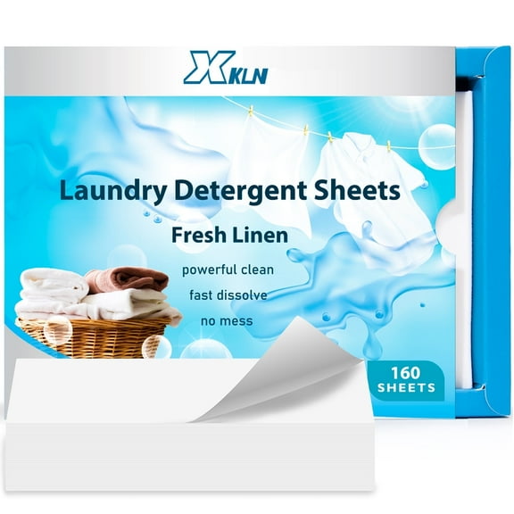 XKLN Laundry Detergent Sheets Linen 160 Count, Eco-Friendly, Biodegradable Laundry Strips