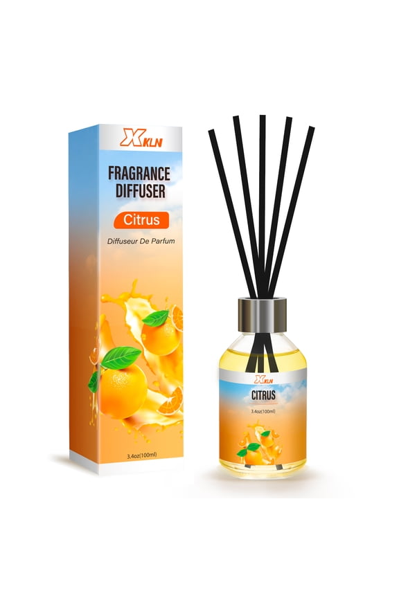 Reed Diffuser Set 3.4Oz Citrus, Essential Oil Stick Diffuser for Bedroom Bathroom Home Décor