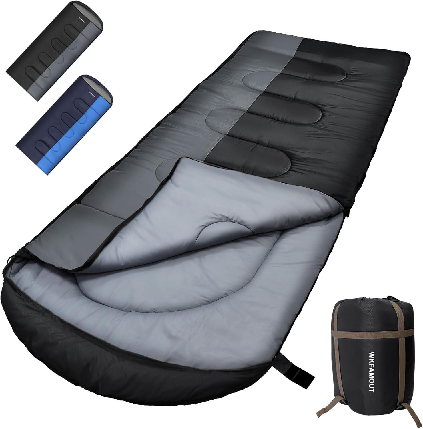XL 10 Degree Sleeping Bags Waterproof for Adults 350GSM Machine Washable with Compression Sack 3-4 Season Camping Outdoor