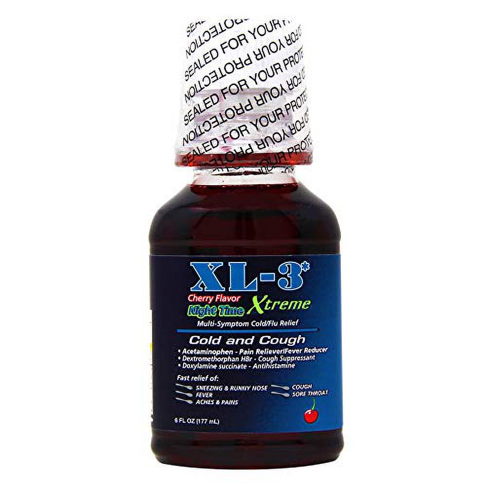 XL3 Night Time, NonDrowsy, for Cold and Flu Symptoms, Helps Relieve