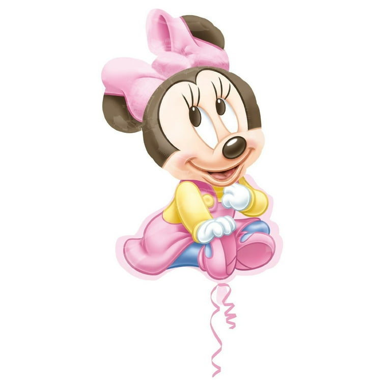 20Pcs palloncini Foil Disney Minnie Mouse Head Party 32 palloncini rosa  rossa numero compleanno bambini Baby