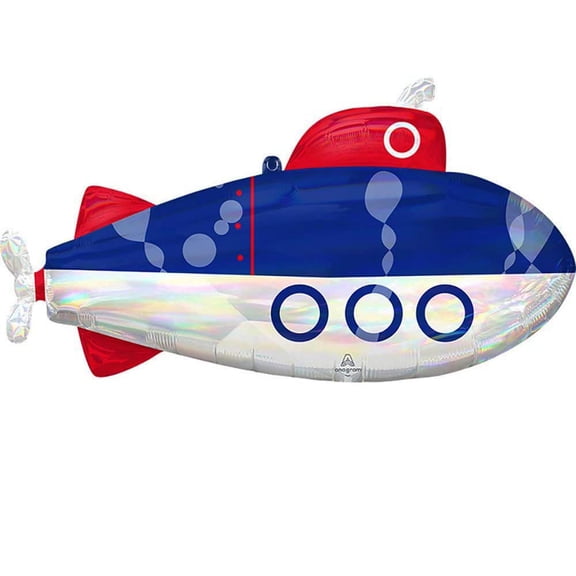 XL 34" Iridescent Submarine Mylar Foil Balloon Party Decoration