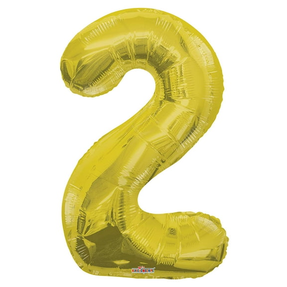 XL 34" Jumbo Number 2 Gold Foil Balloon Party Decorations