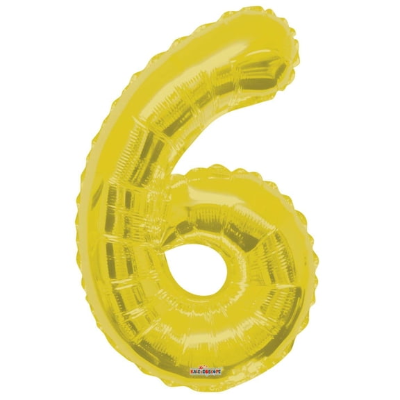 XL 34" Jumbo Number 6 Gold Foil Balloon Party Decorations