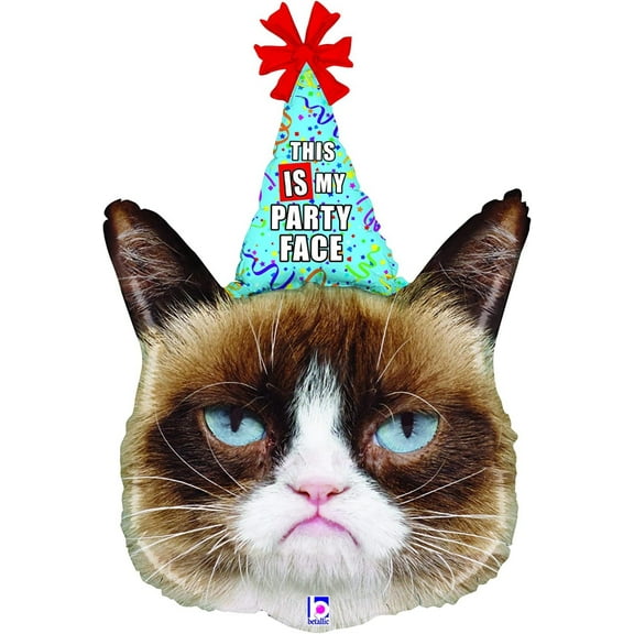 XL 36 Grumpy Cat Super Shape Mylar Foil Balloon Party Decoration