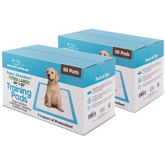 XL (36 x 28 Inches) Puppy Pads 100 Count - Super Absorbent Dog Training Pads, Quick-Dry, Odor Control, Disposable Pee Pads, Leak-Proof Wee Wee Pads for Indoor Dogs  Baby Blue