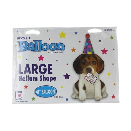 XL 41" Happy Birthday Puppy Dog Shaped Mylar Foil Balloon Party Decoration