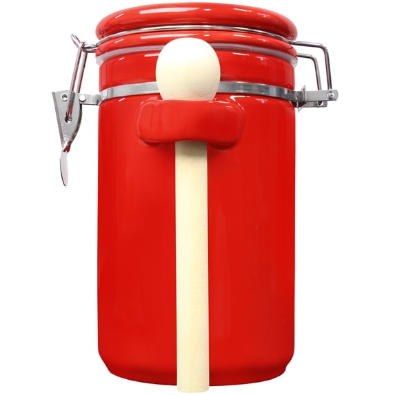 XL 45OZ RED CERAMIC CANISTER