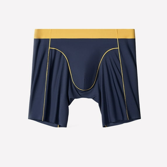 XL-5X Mens Silk Underwear Big and Tall Boxer Briefs Plus Size Lightweight Mid Waisted Stretchy Solid Color Breathable Basic Boxers