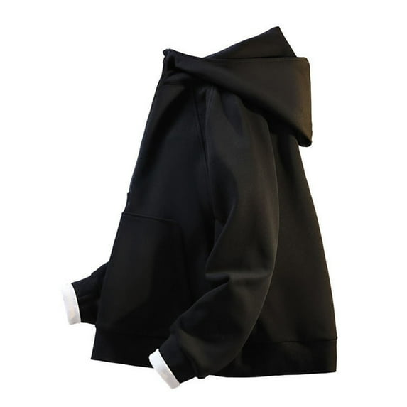 XL-5X Plus Size Hoodies for Men with Pocket and Half Zipper Fleece Lined Sweatshirts Mens Casual Solid Color Pullover Athletic Workout Hoodie Tops