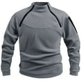 thumbnail image 1 of XL-6X Plus Size Fleece Sweatshirts for Men with Zipper Big & Tall Long Sleeve Shirts Mens Pullover Solid Color Thermal Warm Mock Neck Sweatshirt Tops, 1 of 8
