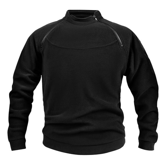 XL-6X Plus Size Fleece Sweatshirts for Men with Zipper Big & Tall Long Sleeve Shirts Mens Pullover Solid Color Thermal Warm Mock Neck Sweatshirt Tops