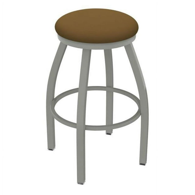 XL 802 Misha 36 in. Swivel Extra Tall Bar Stool, Anodized Nickel & Canter Saddle Seat