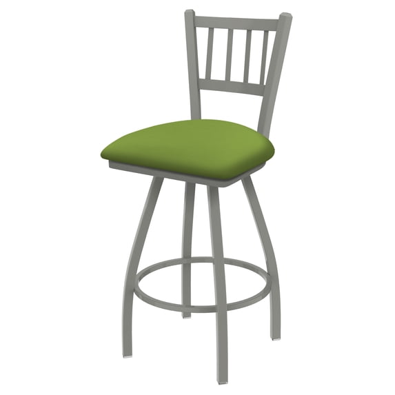 XL 810 Contessa 25" Swivel Counter Stool with Anodized Nickel Finish and Canter Kiwi Green Seat