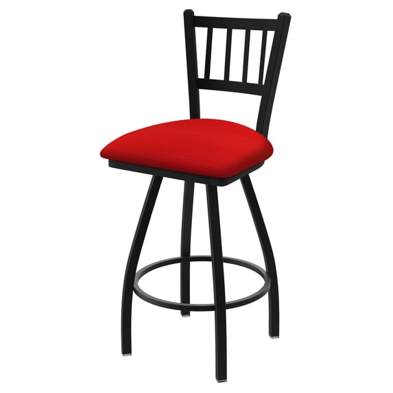 XL 810 Contessa 25" Swivel Counter Stool with Black Wrinkle Finish and Canter Red Seat