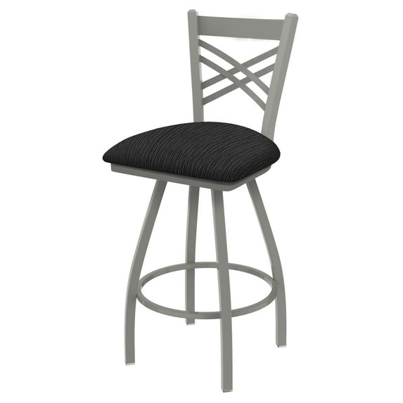 XL 820 Contessa 25" Swivel Counter Stool with Anodized Nickel Finish and Graph Coal Seat