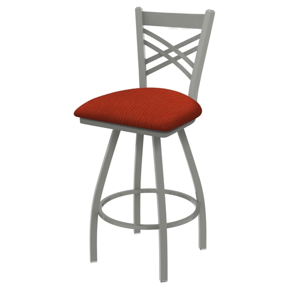 XL 820 Contessa 25" Swivel Counter Stool with Anodized Nickel Finish and Graph Poppy Seat