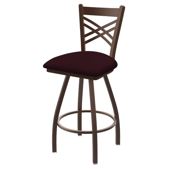 XL 820 Contessa 25" Swivel Counter Stool with Bronze Finish and Canter Bordeaux Seat