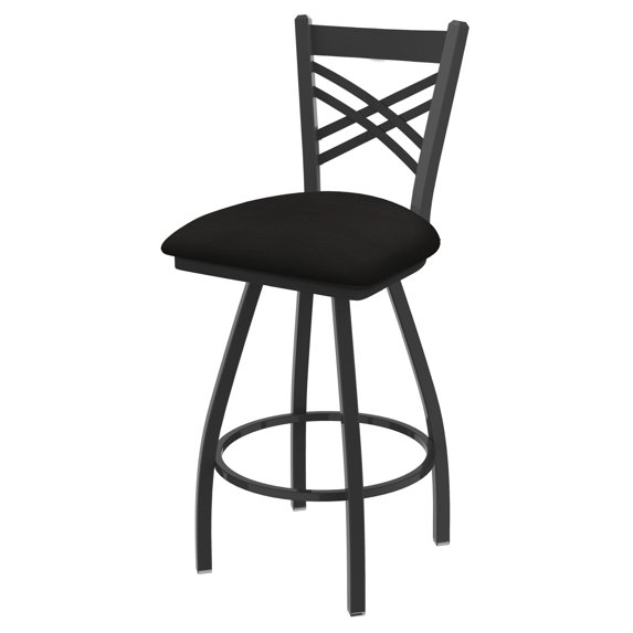XL 820 Contessa 36" Swivel Extra Tall Bar Stool with Pewter Finish and Canter Espresso Seat
