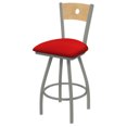 thumbnail image 1 of XL 830 Voltaire 25" Swivel Counter Stool with Anodized Nickel Finish, Natural Back, and Canter Red Seat, 1 of 3