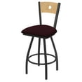 thumbnail image 1 of XL 830 Voltaire 25" Swivel Counter Stool with Pewter Finish, Natural Back, and Canter Bordeaux Seat, 1 of 3