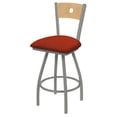 thumbnail image 1 of XL 830 Voltaire 30" Swivel Counter Stool with Anodized Nickel Finish, Natural Back, and Graph Poppy Seat, 1 of 2