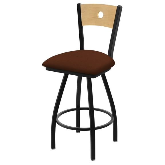 XL 830 Voltaire 30" Swivel Counter Stool with Black Wrinkle Finish, Natural Back, and Rein Adobe Seat