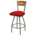 thumbnail image 1 of XL 830 Voltaire 36" Swivel Counter Stool with Anodized Nickel Finish, Medium Back, and Canter Red Seat, 1 of 2