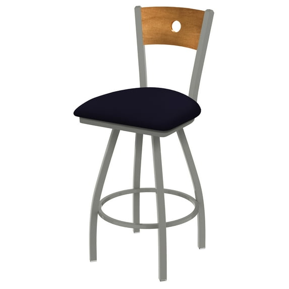 XL 830 Voltaire 36" Swivel Counter Stool with Anodized Nickel Finish, Medium Back, and Canter Twilight Seat