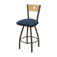 thumbnail image 1 of XL 830 Voltaire 25" Swivel Counter Stool with Pewter Finish, Natural Back, and Rein Bay Seat, 1 of 2