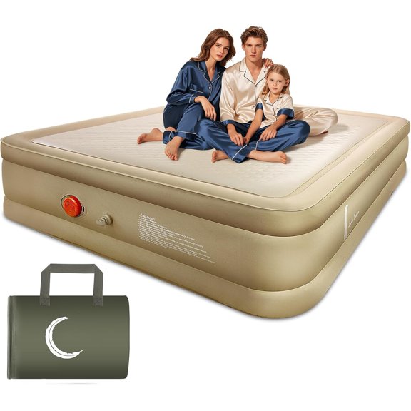 XL Air Mattress with USB Rechargeable Built-in Pump, Inflatable Airbed, FlexWeave Tech for 1100 lbs Support, Portable for & Camping, Leak Proof Design, Carry Bag