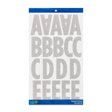 Sparkly Silver Glitter Sticky Letters – Adhesive Alphabet Stickers – Minilabel WD-50