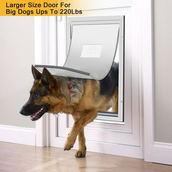 XL Aluminum Pet Dog Cat Door Ownpets Magnetic Locking Flap Screen Puppy Gate Frame
