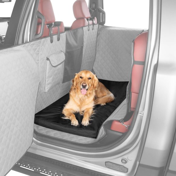 XL Back Seat Dog Bed Cushion for Trucks - As Seen on Shark Tank | Fits XL seat extenders/floor covers, waterproof, machine-washable Backseat Dog Bed with rebound foam comfort